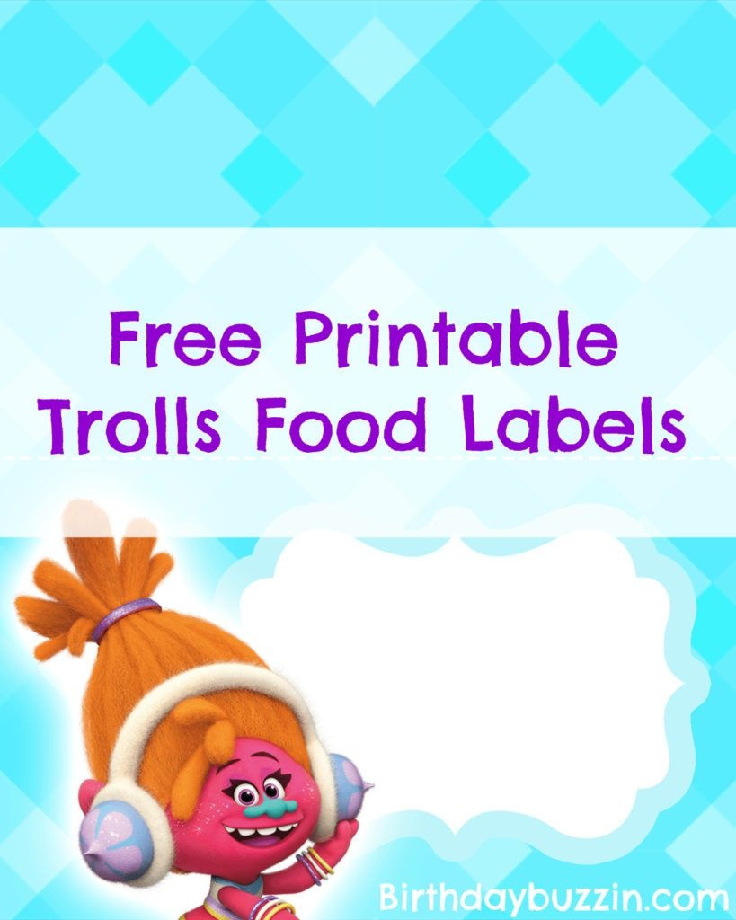 Free Printable Trolls Food Labels | Harper Bday | Trolls Birthday - Free Printable Trolls