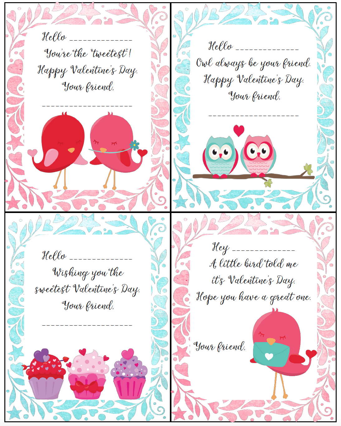 Free Printable Valentine&amp;#039;s Day Cards For Kids - Free Printable Valentines Day Cards