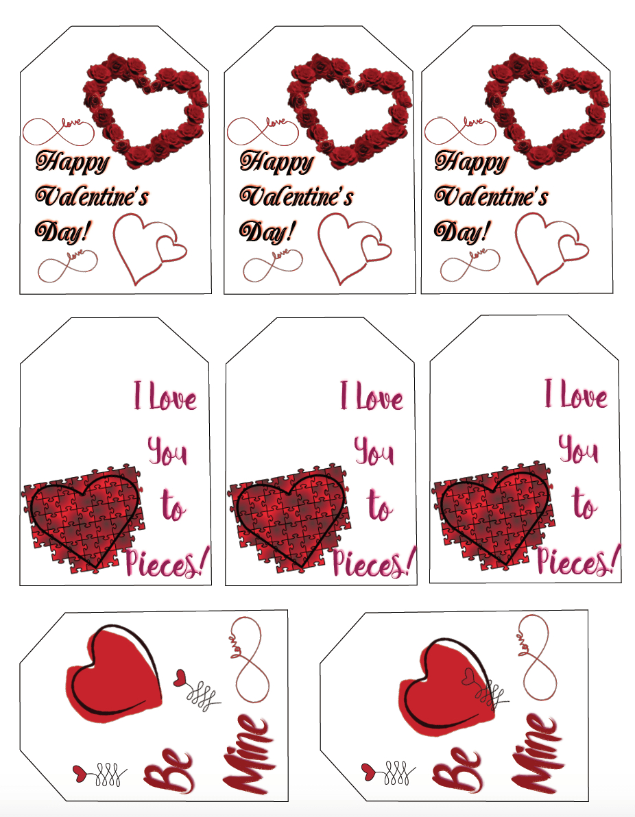 Free Printable Valentine&amp;#039;s Day Gift Tags: Multiple Designs &amp;amp; Sizes - Free Printable Valentine Tags