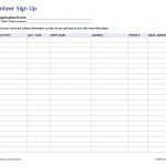 Free Printable Volunteer Sign Up Sheet (Pdf) From Vertex42 | For   Free Printable Sign Up Sheet