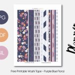 Free Printable Washi Tape   Purple Blue Floral | Planner | Washi   Free Printable Washi Tape