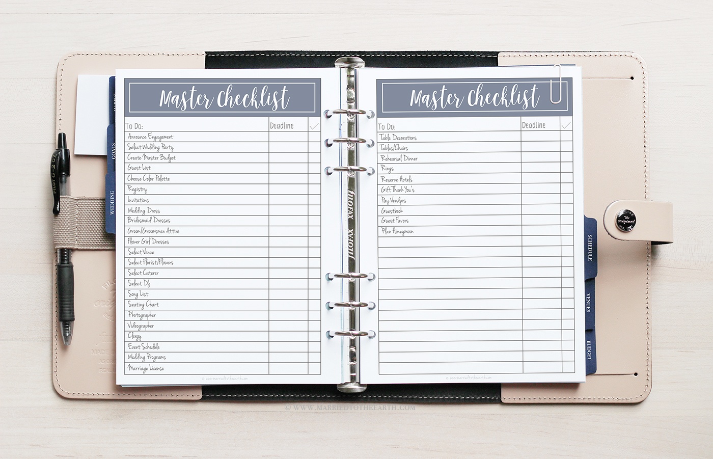 Free Printable Wedding Planner - A5 &amp;amp; Letter - Free Printable Wedding Party List