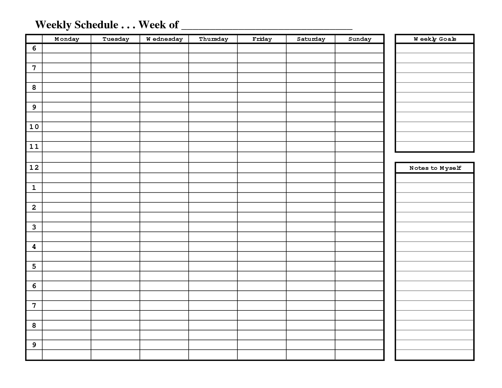Free Printable Weekly Schedule Template | Organize My Life | Weekly - Free Printable Weekly Schedule