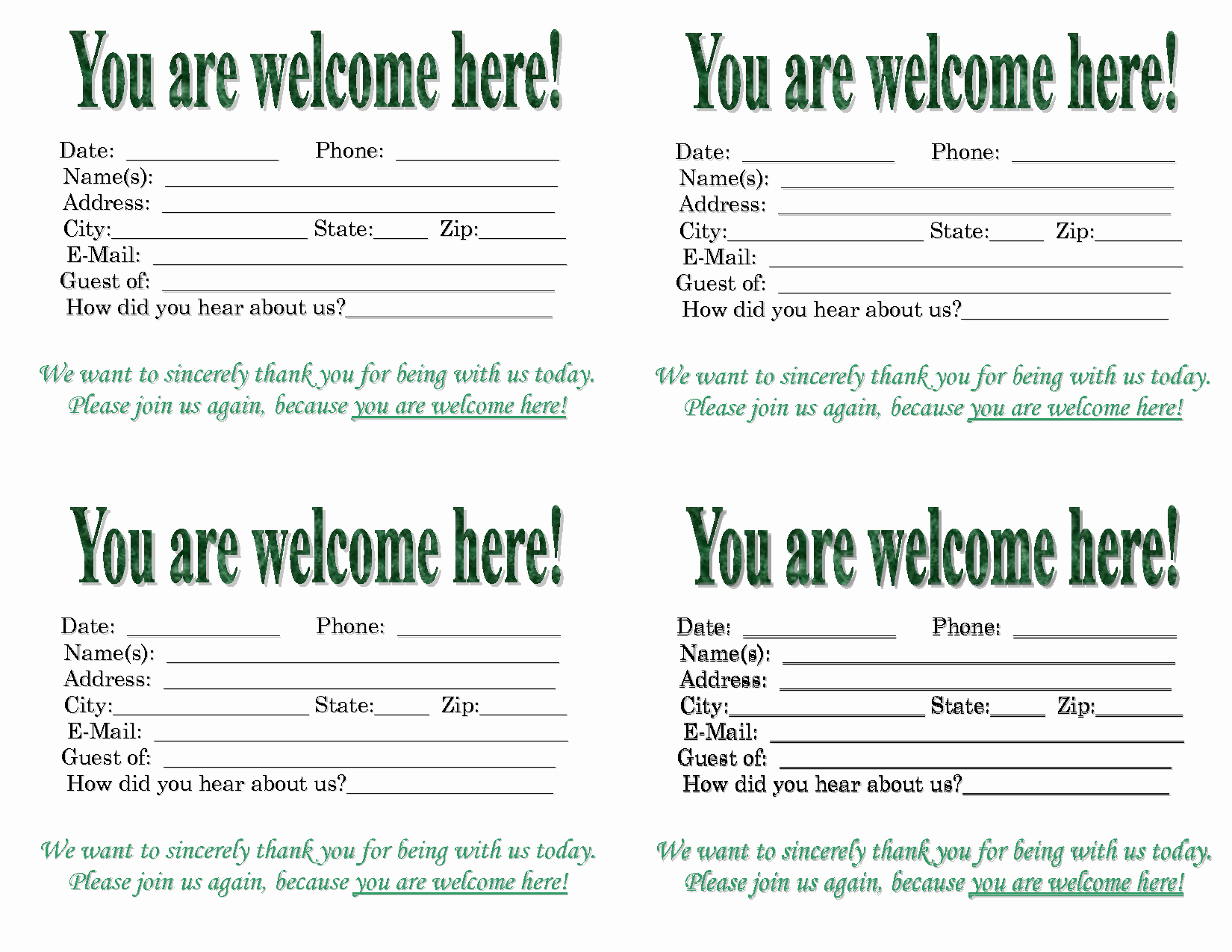 Free Printable Welcome Cards Download Example - Tduck.ca - Free Printable Welcome Cards