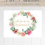 Free Printable Will You Be My Bridesmaid Card. Only At Serendipity   Will You Be My Godmother Printable Card Free