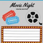 Free Printables | Printable Movie Night Invite   Movie Night Birthday Invitations Free Printable