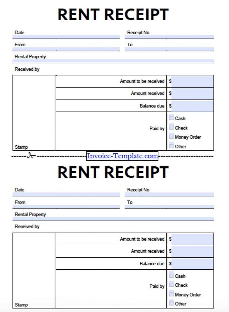 free rent receipt