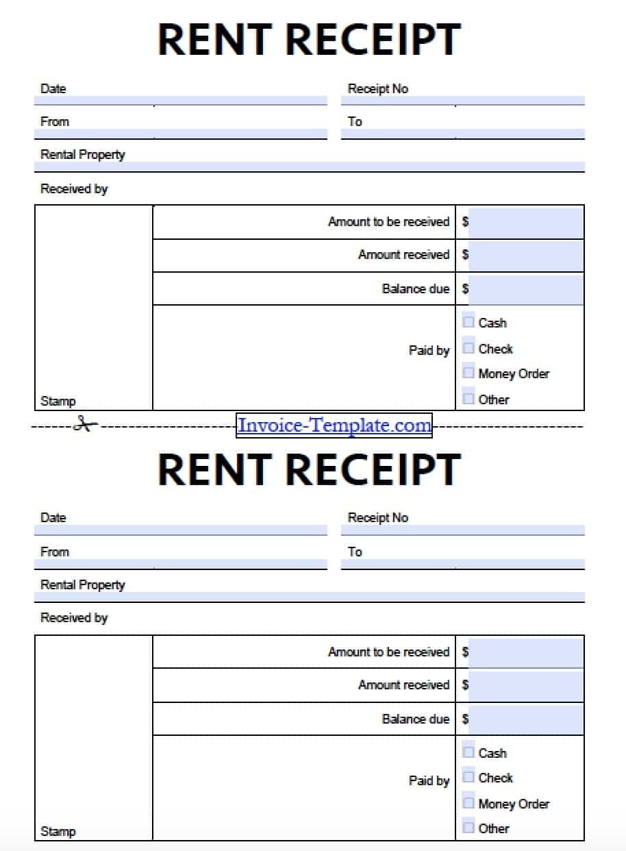 Receipts For Rental Payments Template