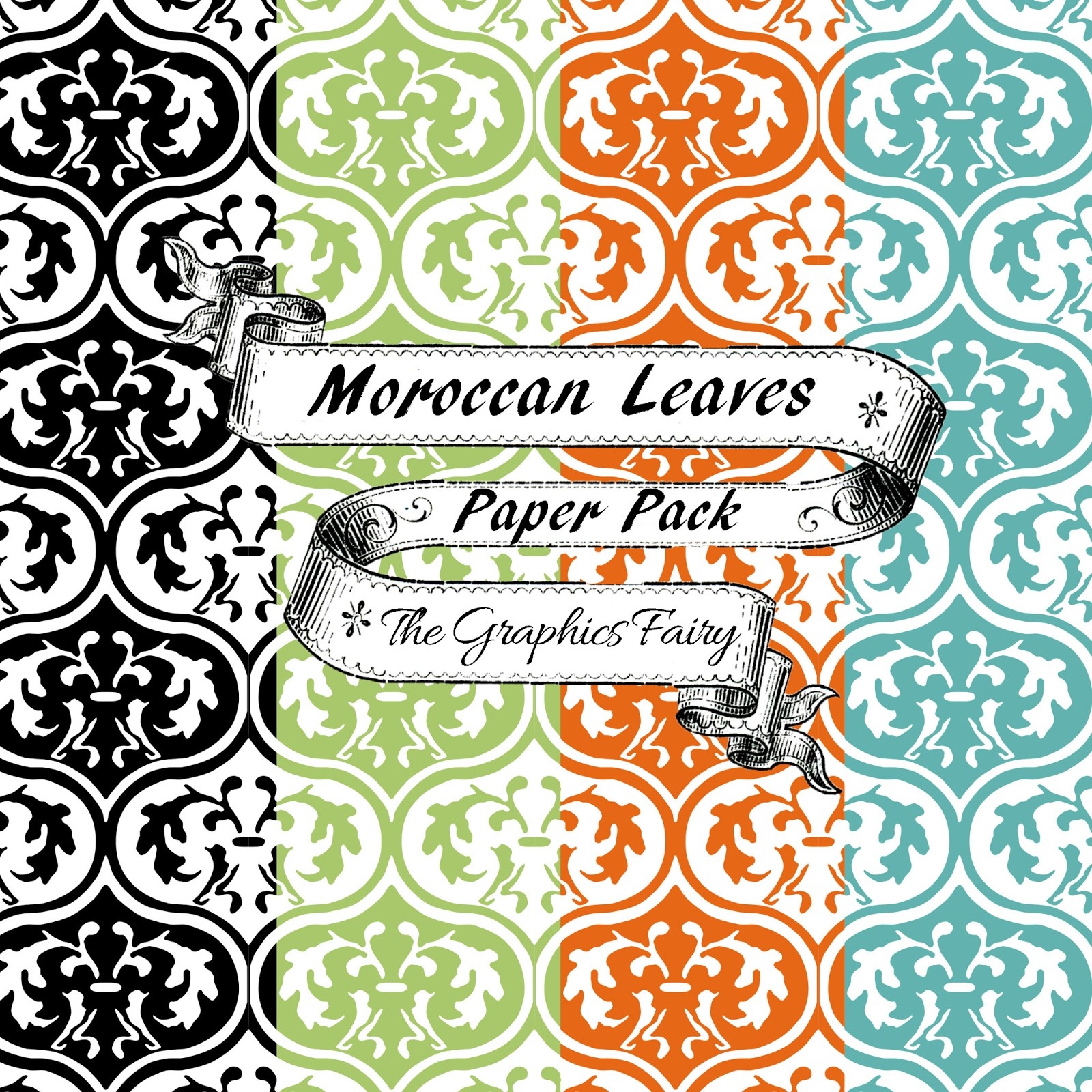 Free Scrapbook Paper - Moroccan Leaves - The Graphics Fairy - Free Printable Moroccan Pattern