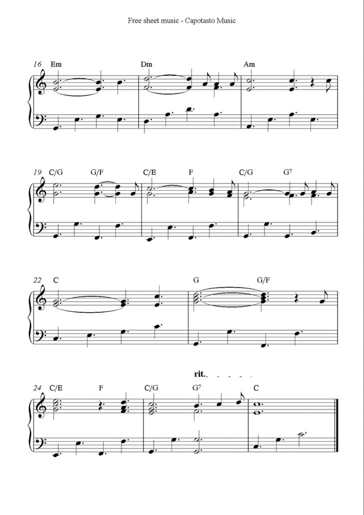 Christmas Songs Piano Sheet Music Free Printable