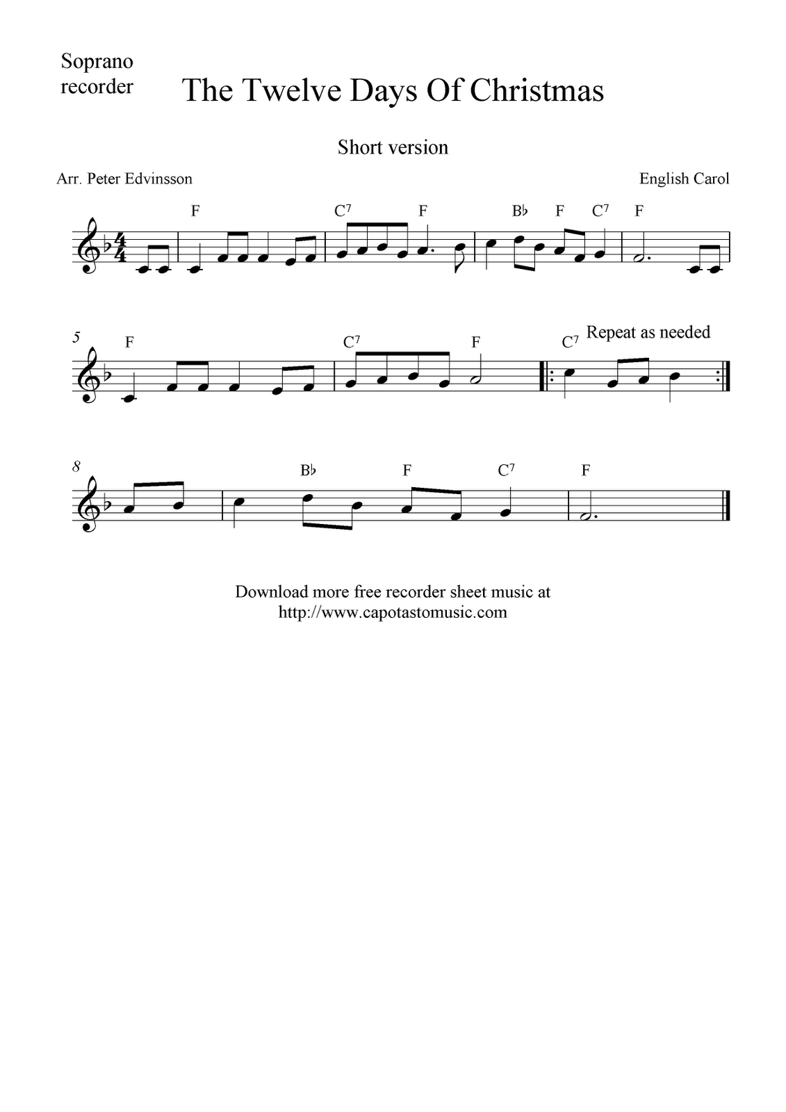 Free Printable Recorder Sheet Music For Beginners Free Printable