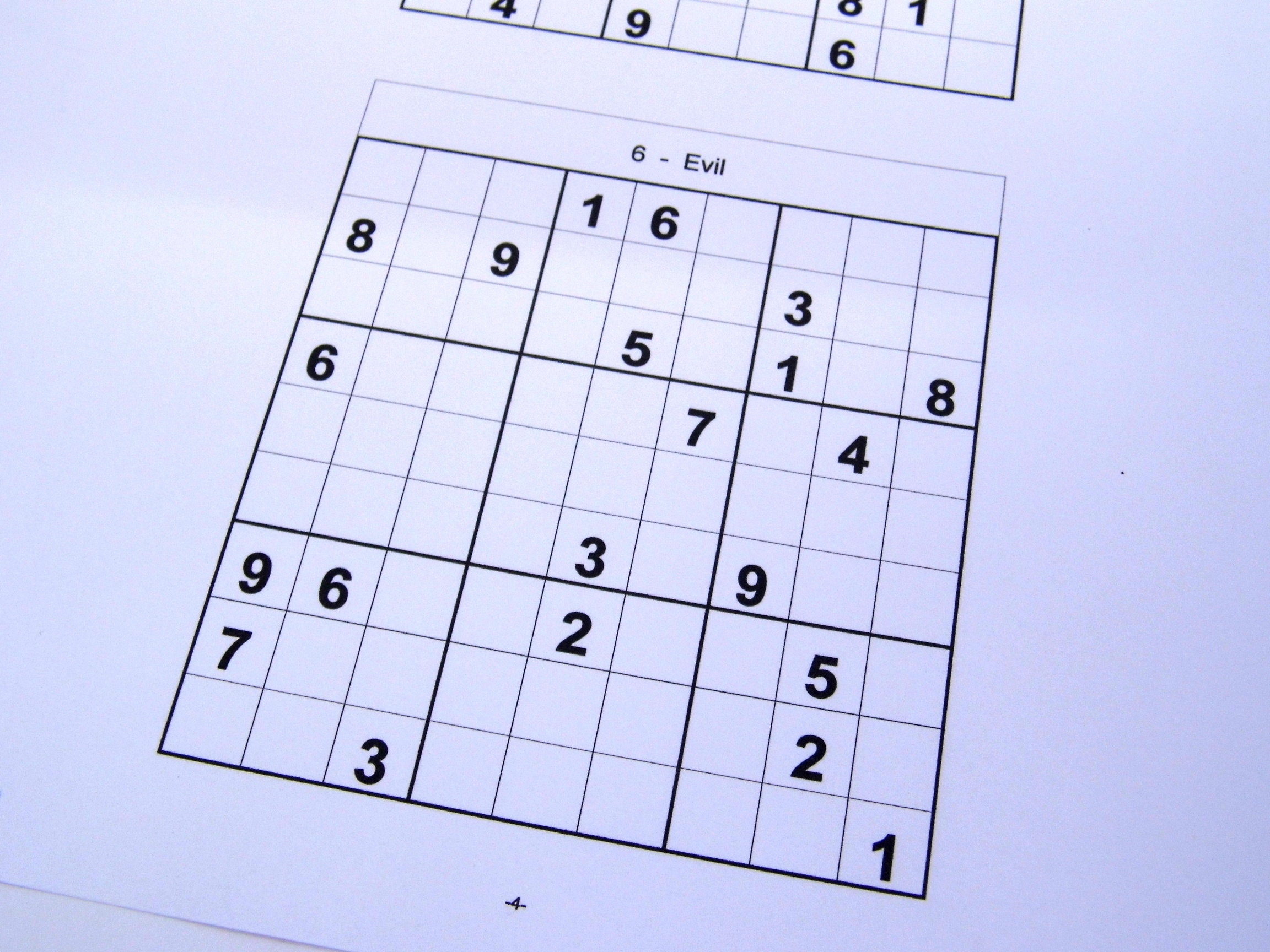 Free Sudoku Puzzles – Free Sudoku Puzzles From Easy To Evil Level - Free Printable Sudoku 4 Per Page