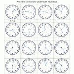 Free Time Worksheets Telling The Time To 1 Min 2 | Telling Time   Free Printable Time Worksheets For Kindergarten