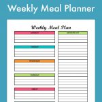 Free Weekly Meal Planning Printable With Grocery List | Free   Create A Menu Free Printable