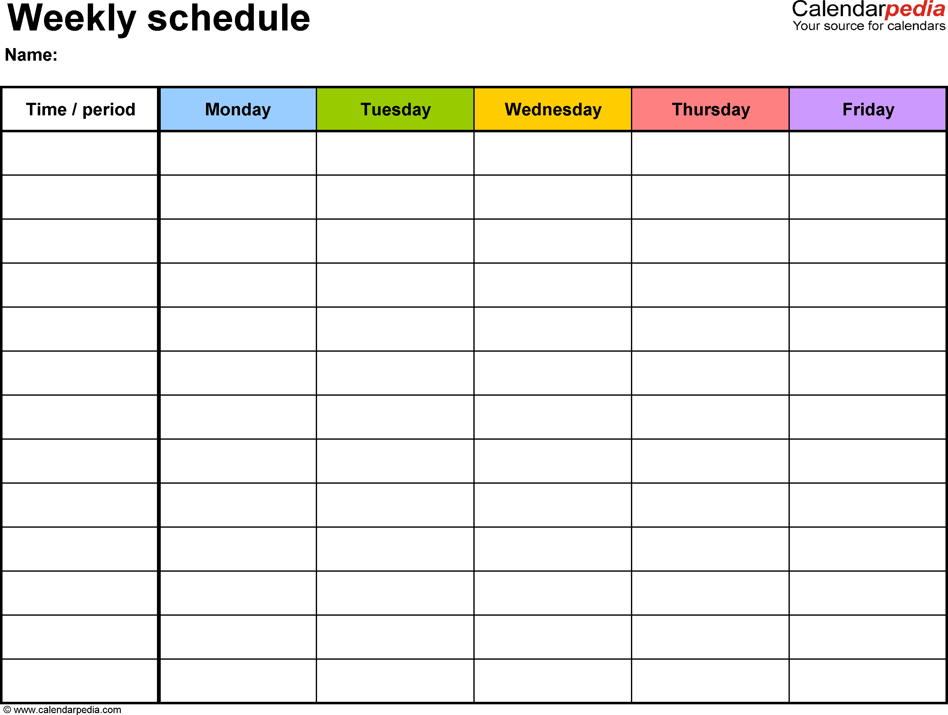 Free Weekly Schedule Templates For Word - 18 Templates - Free Printable Daily Schedule Chart