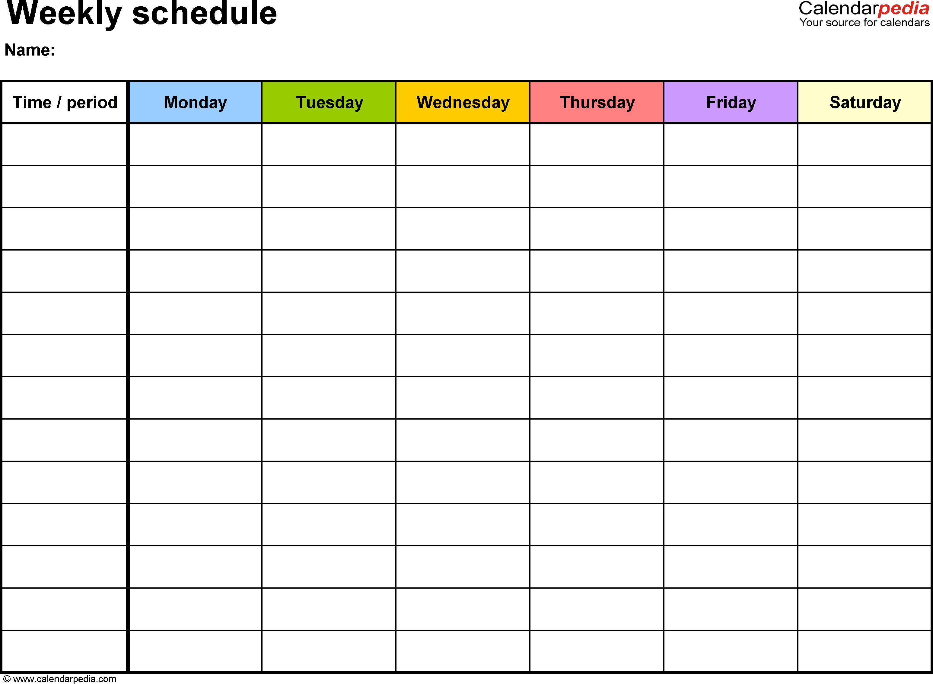 Free Weekly Schedule Templates For Word - 18 Templates - Free Printable Work Schedule Maker