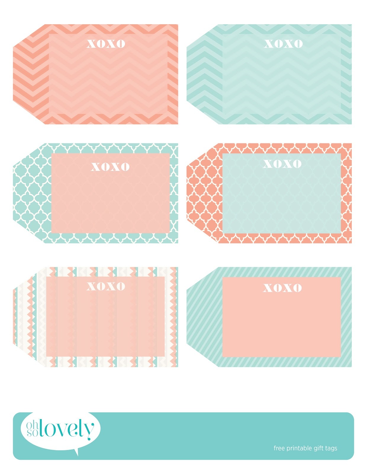 Freebies // Gift Tags - Oh So Lovely Blog - Free Printable To From Gift Tags