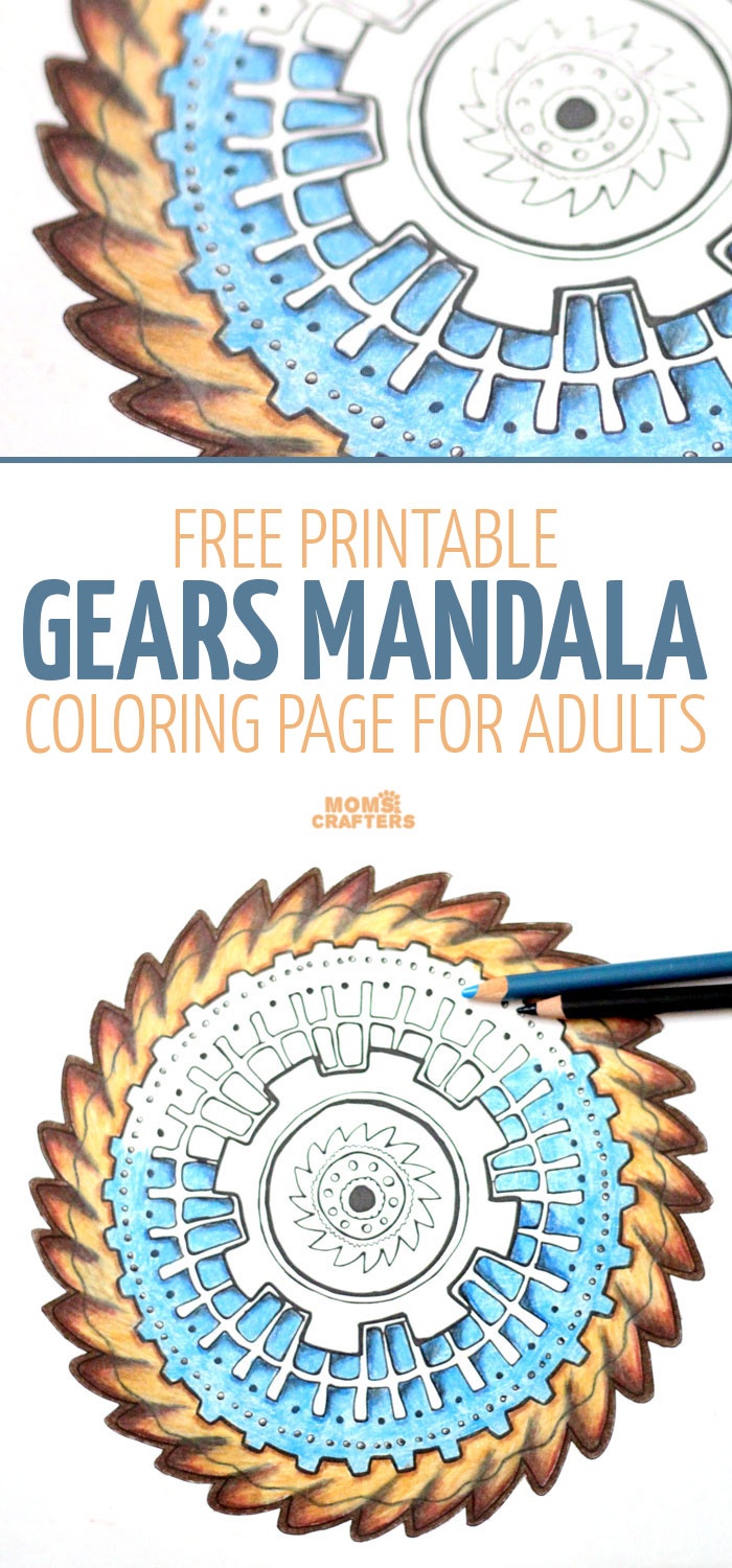 Gears Mandala Coloring Page - Free Printable – Moms And Crafters - Free Printable Gears
