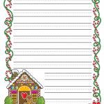 Gingerbread Printable Border Paper With And Without Lines | A To Z   Free Printable Writing Paper With Borders