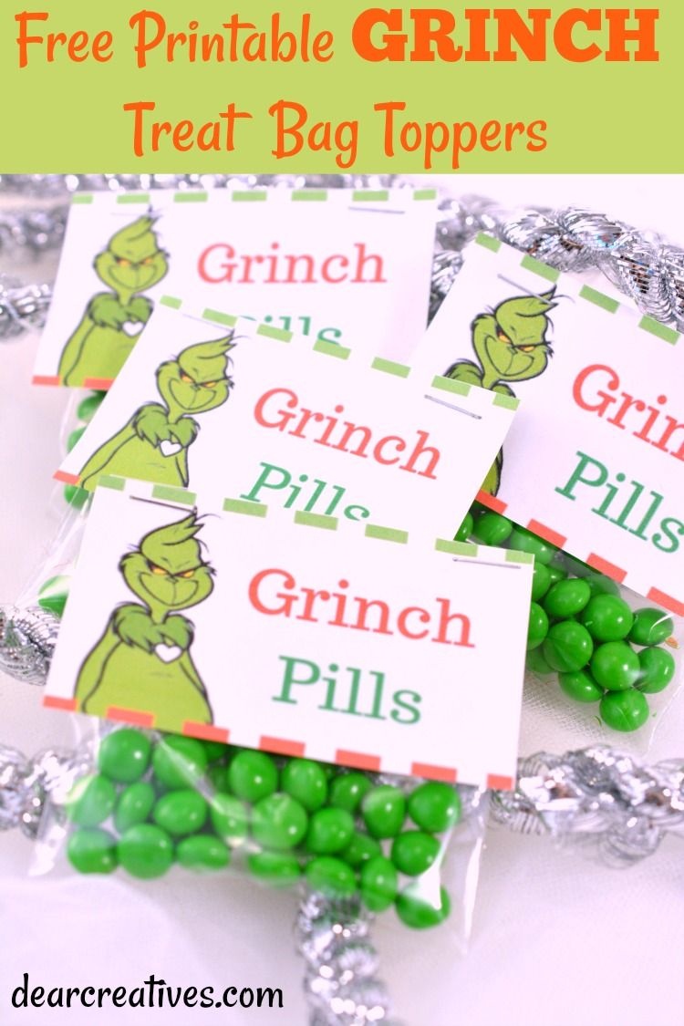 Grinch Candy Bag With Free Printable Treat Bagtoppers | Grinch Stole - Grinch Pills Free Printable