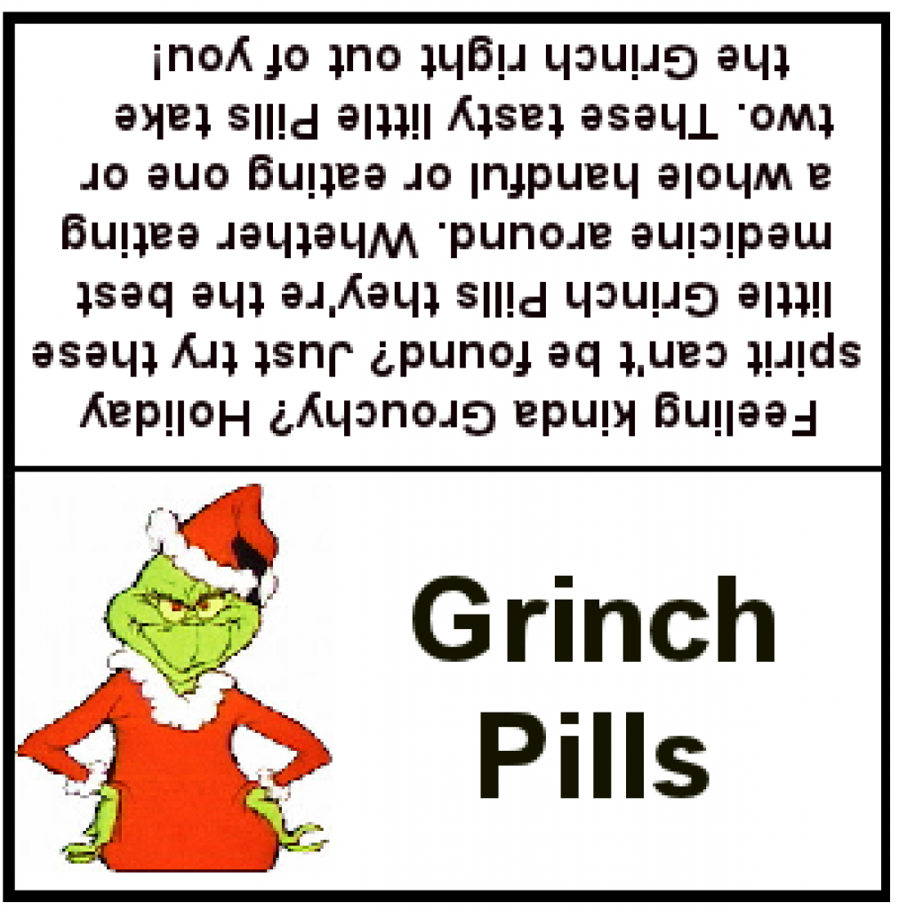 Grinch Pills Free Printable Template