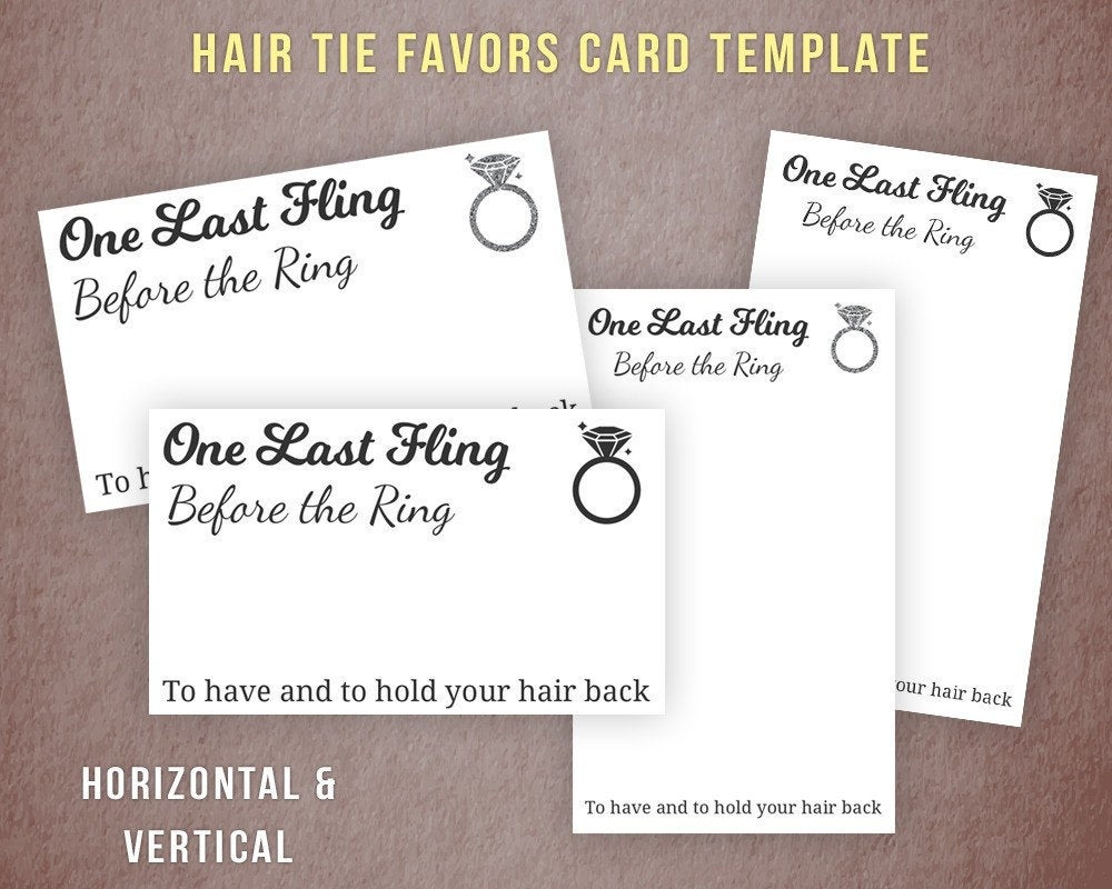 Hair Tie Favors Card Template To Have And To Hold Your Hair | Etsy - To Have And To Hold Your Hair Back Free Printable