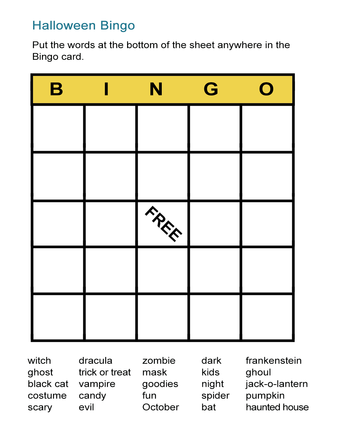 Halloween Bingo Cards: Printable Bingo Games For Class - All Esl - Free Printable Bingo Games