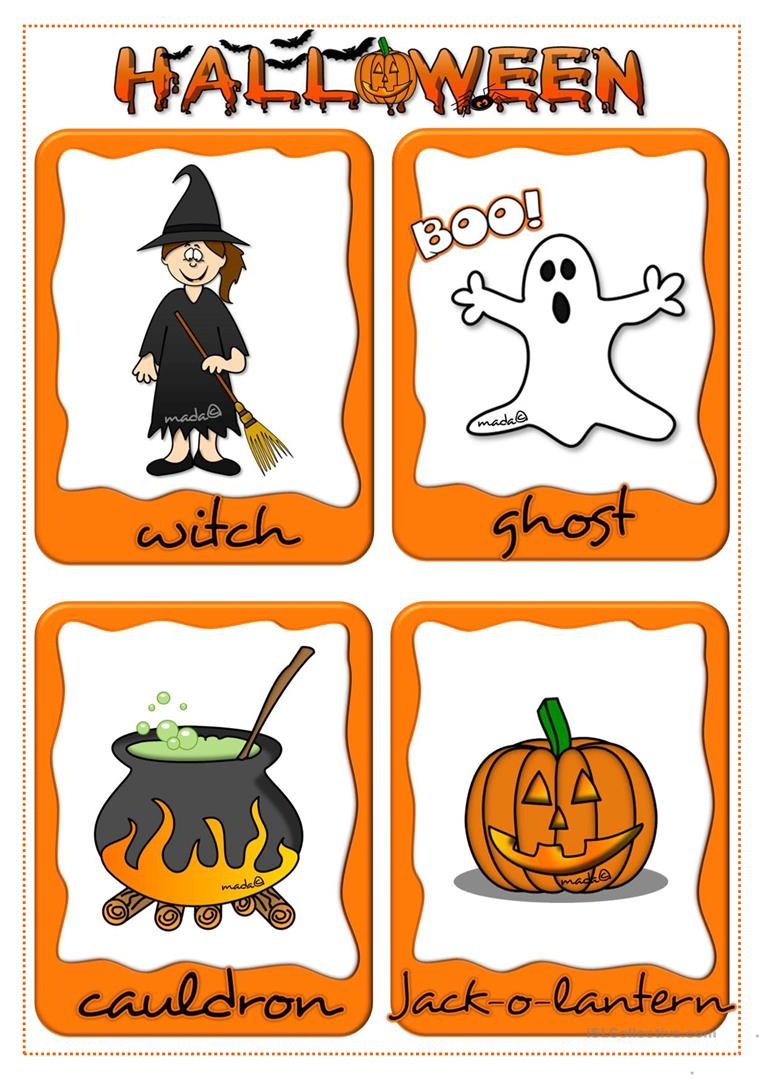 Halloween - Flashcards Worksheet - Free Esl Printable Worksheets - Free Printable Halloween Cards