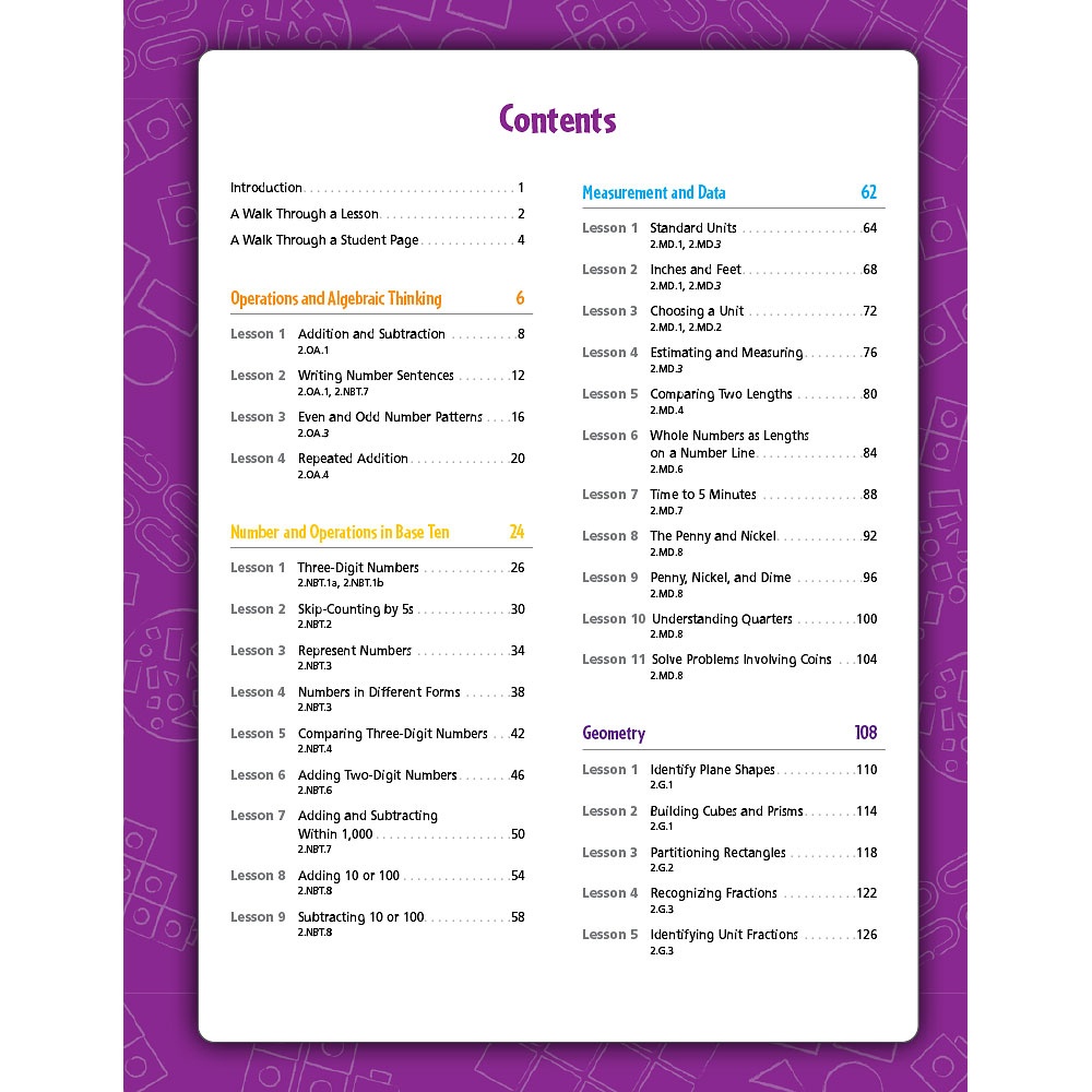 Hands-On Standards, Common Core Edition, Grade 2, Teacher Resource - Free Printable Versatiles Worksheets