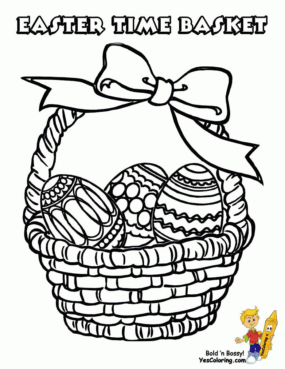 Handsome Easter Basket Coloring Pages | Free | Easter Coloring - Free Printable Easter Basket Coloring Pages