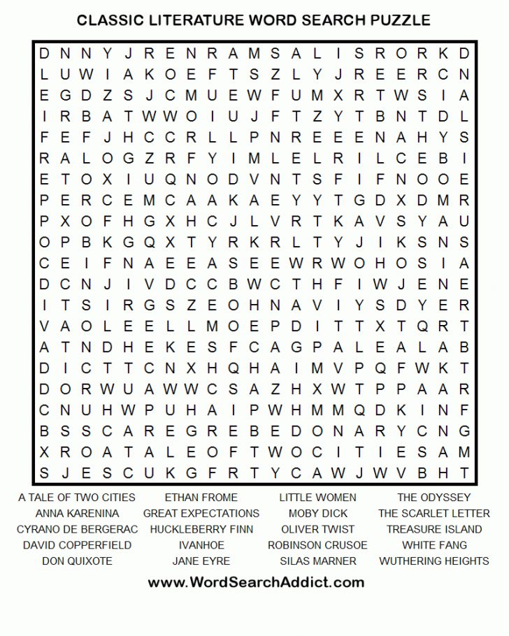 Free Printable Word Searches For Adults