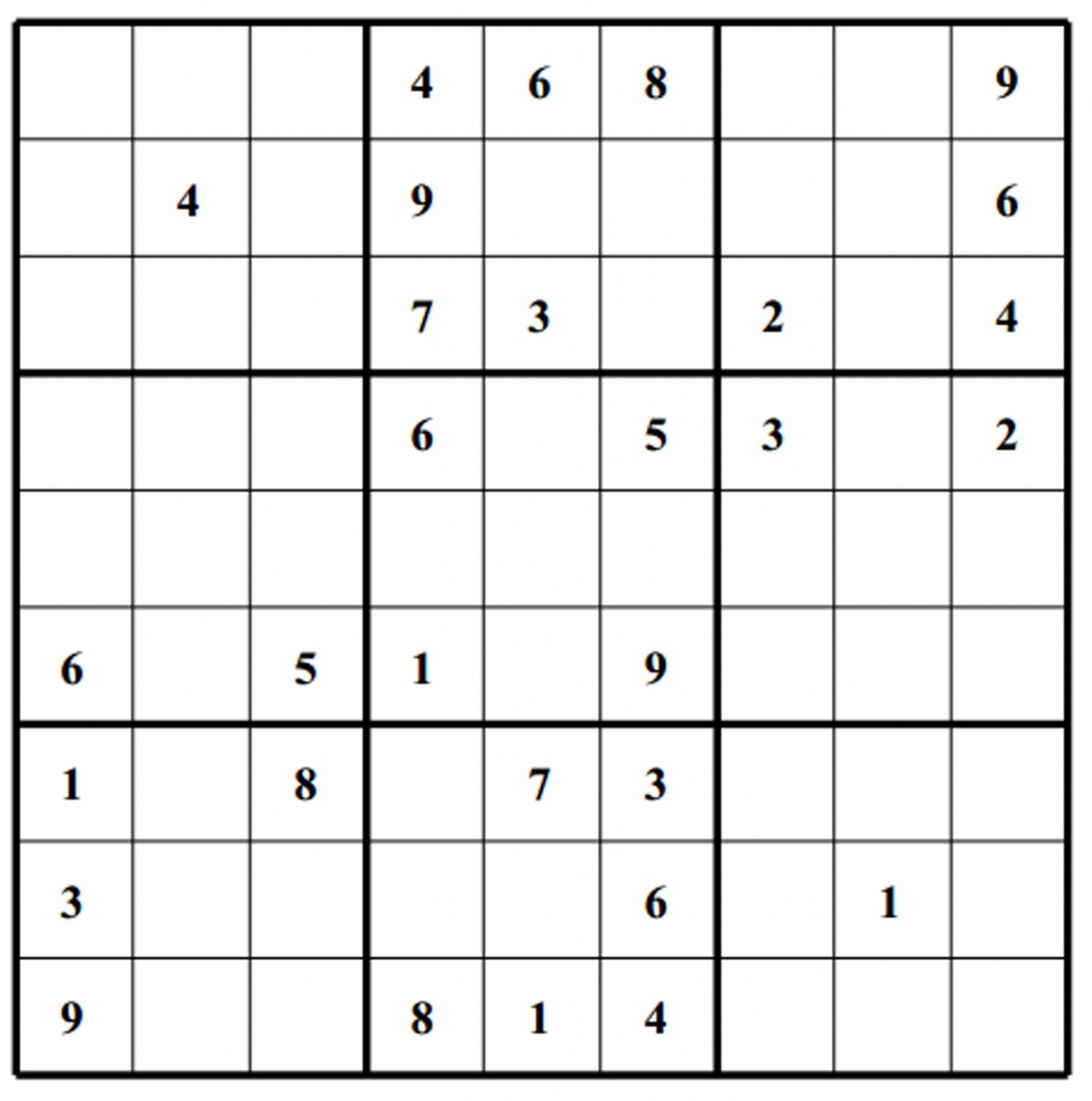 Hard Puzzle | Free Sudoku Puzzles | Printable Sudoku 4 Per Page - Free Printable Sudoku 4 Per Page