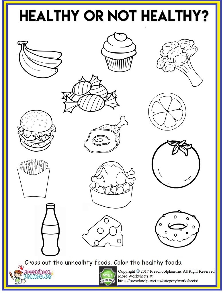 Healthy Food Worksheet | Healthy Food Worksheet Cross Out Th… | Flickr - Free Printable Healthy Eating Worksheets