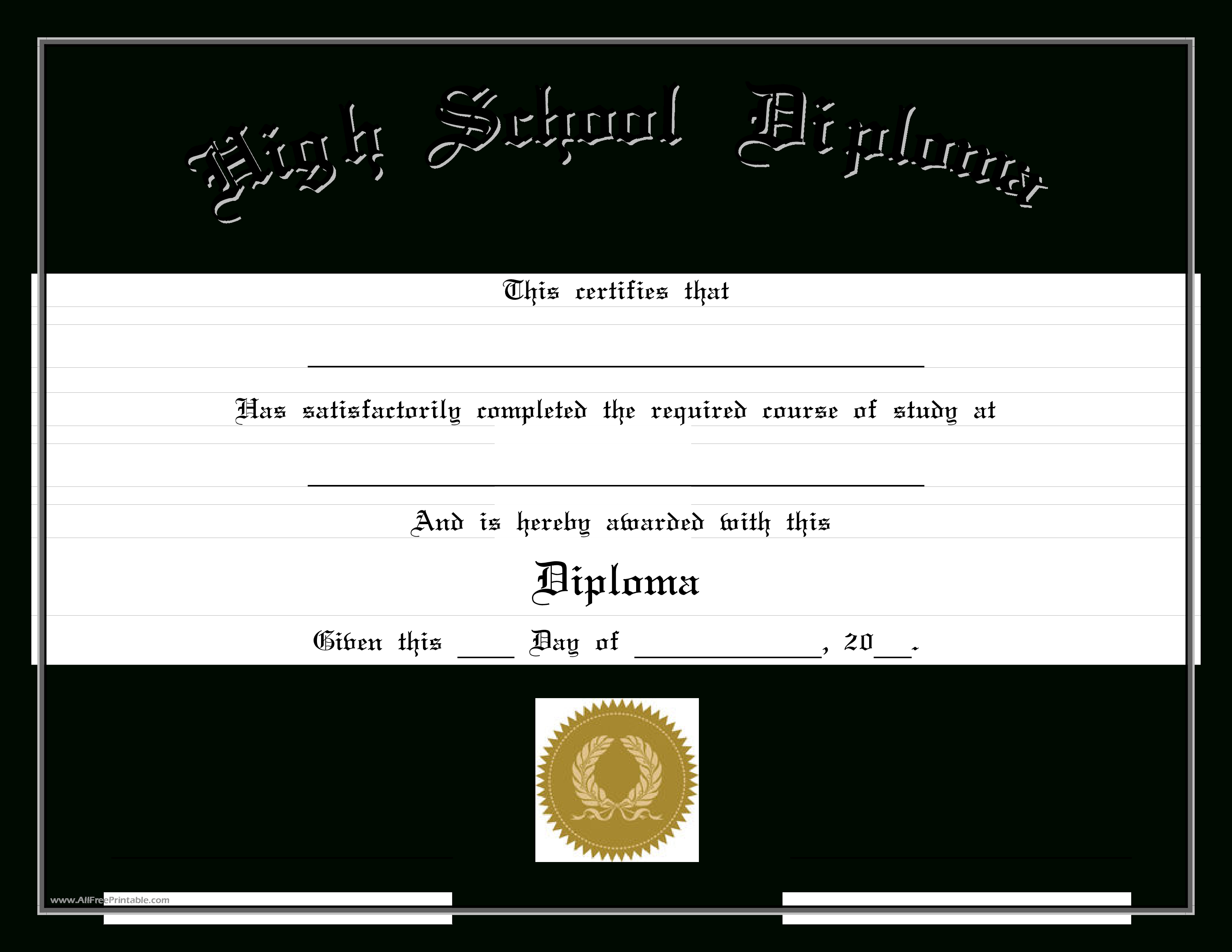 High School Diploma (Edit) - Cert-Highs-2.pdf. Easy To Download And - Free Printable High School Diploma Templates