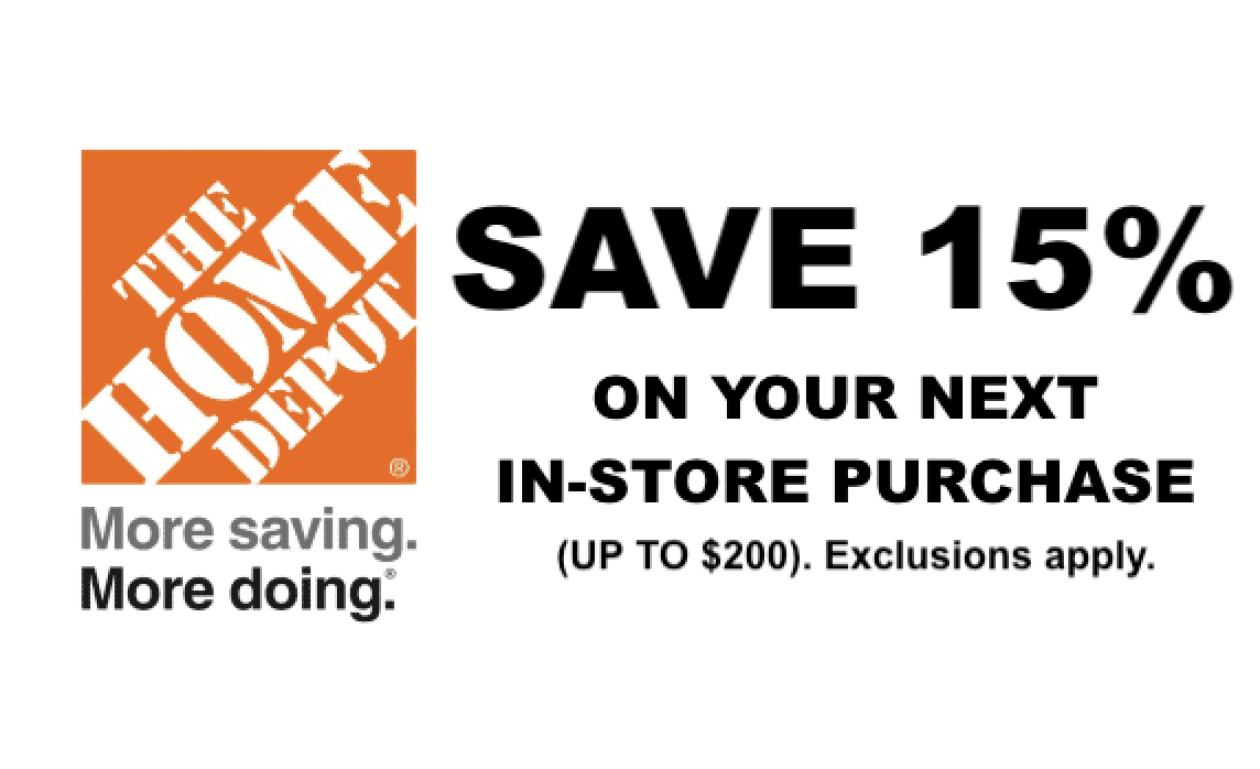 Home Depot 15% Off Printable Coupon Delivered Instantly To Your Free