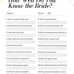 How Well Do You Know The Bride? Game: A Free Bridal Shower Printable   How Well Does The Bride Know The Groom Free Printable