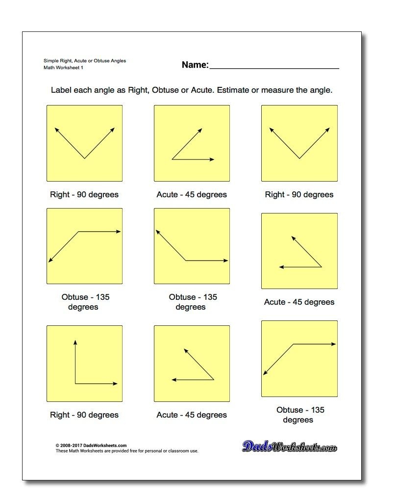 Identifying Angles Geometry Worksheets | Math Worksheets | Geometry - Free Printable Geometry Worksheets For Middle School