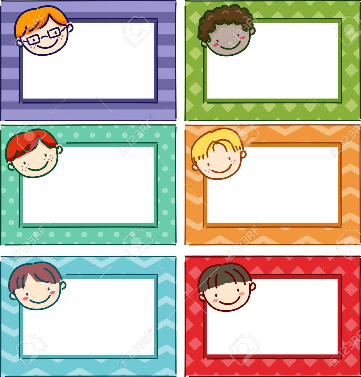 Illustration Featuring Printable Name Tags For Boys Stock Photo - Free Printable Name Tags For Preschoolers