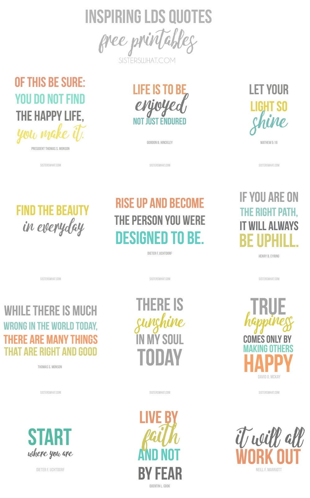Inspirational Quotes Free Printables - Sisters, What! - Free Printable Inspirational Quotes
