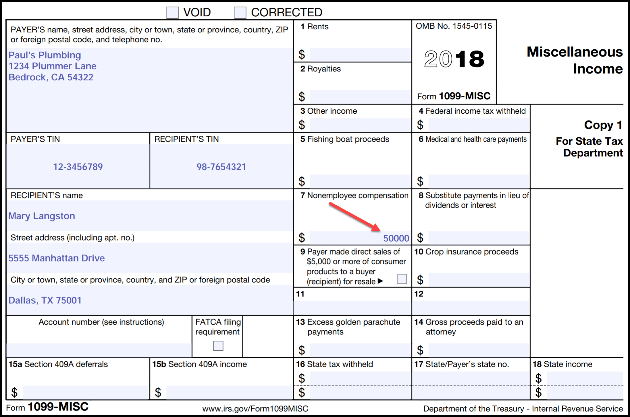 Irs 1099 Form Fillable Printable Forms Free Online