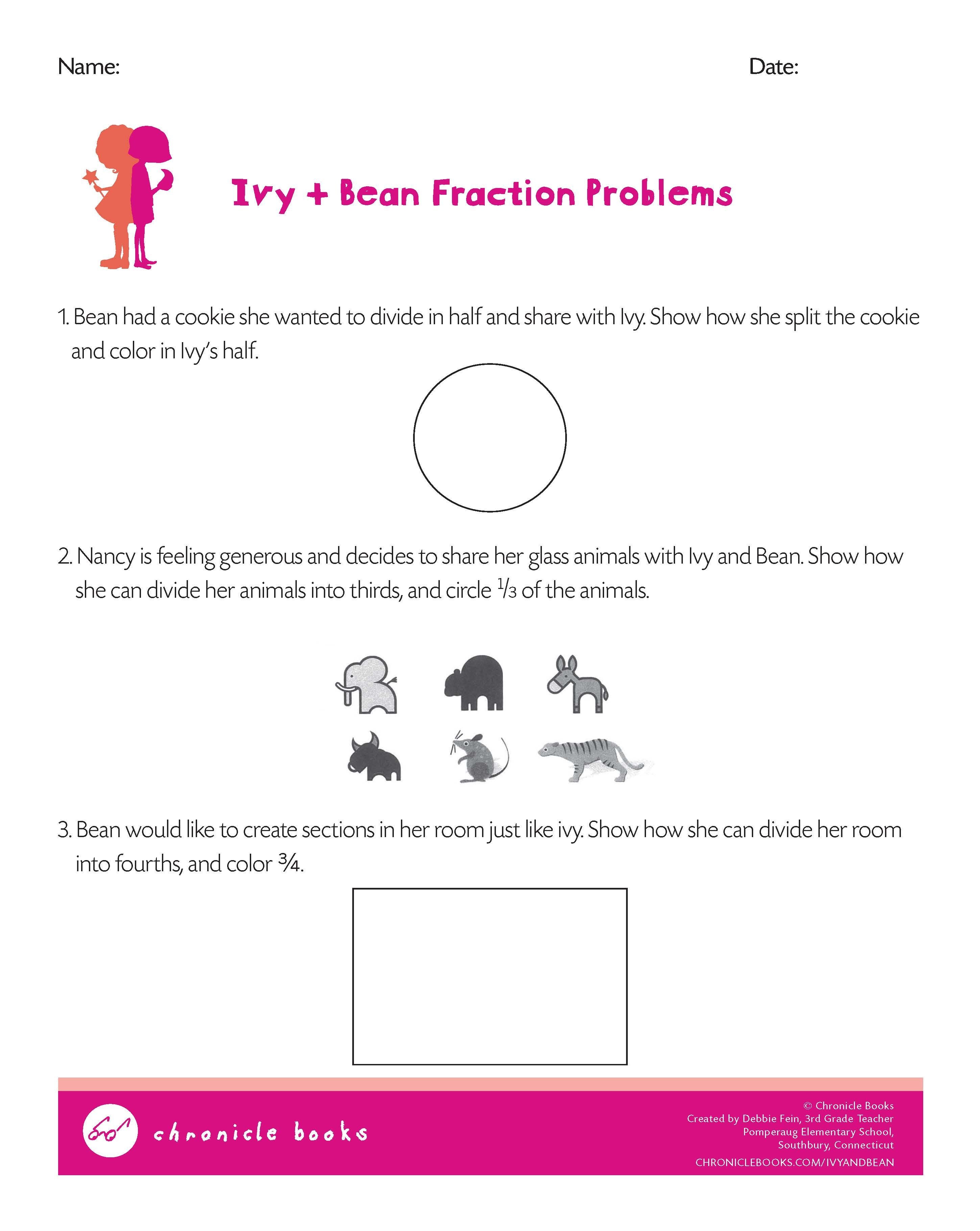 Ivy And Bean Fraction Problems Math Worksheet | For Ivy + Bean Fans - Indian In The Cupboard Free Printable Worksheets