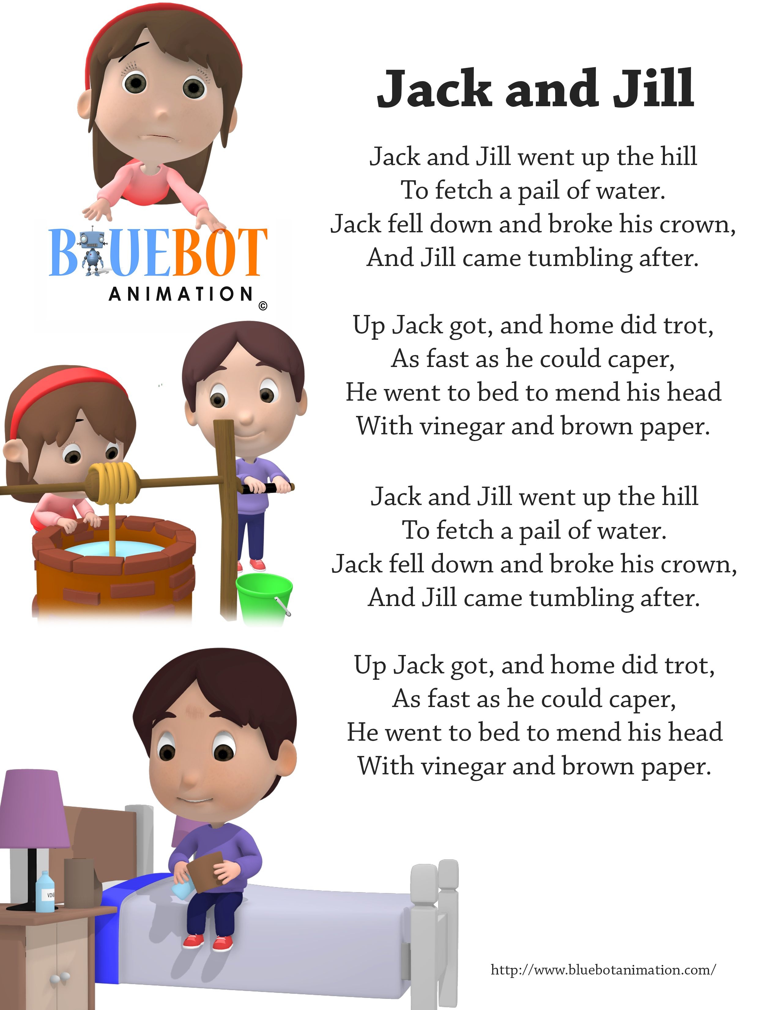 Jack And Jill Nursery Rhyme Lyrics Free Printable Nursery Rhyme - Free Printable Nursery Rhymes Songs