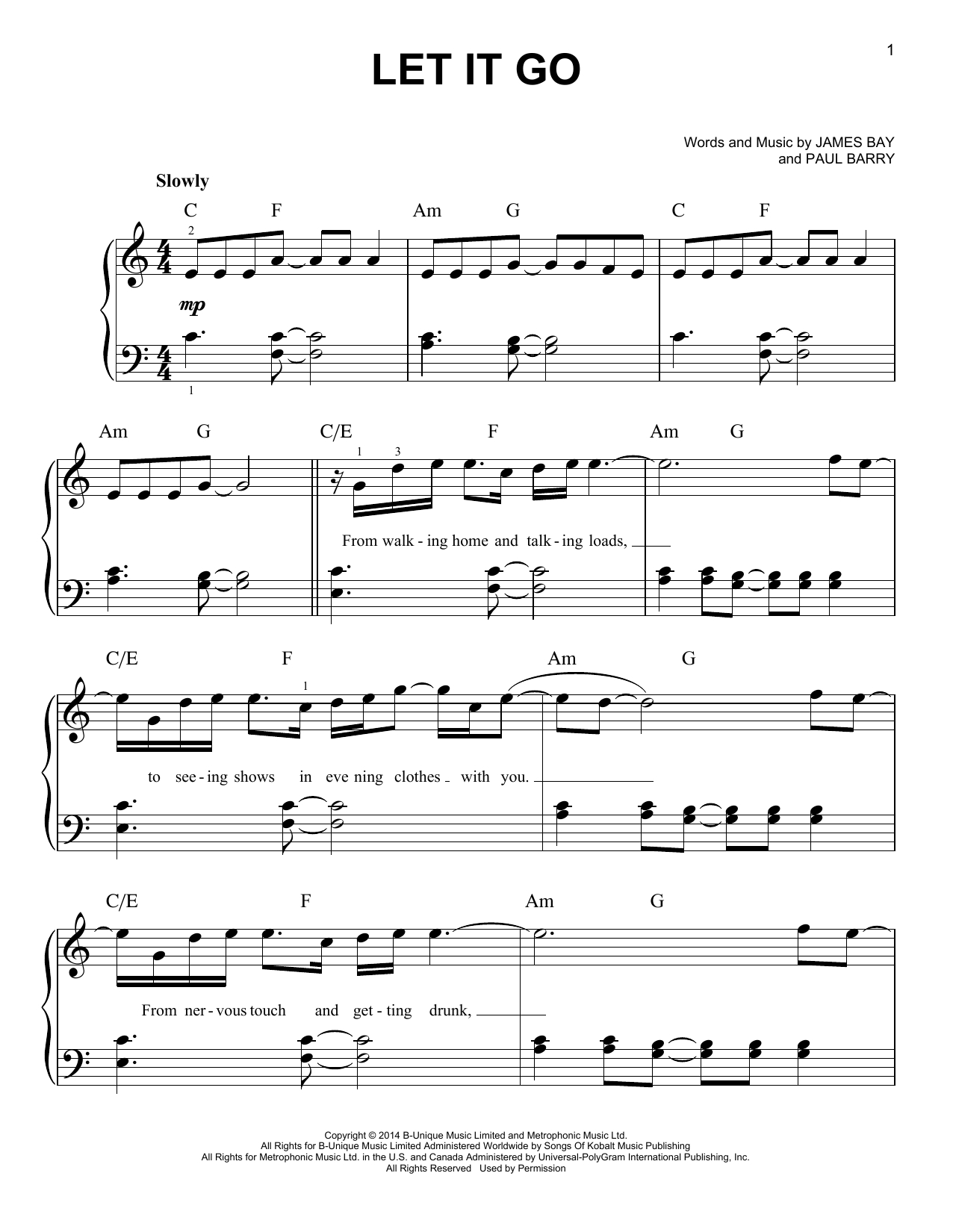 James Bay Let It Go Sheet Music Notes, Chords In 2019 | Piano - Let It Go Violin Sheet Music Free Printable
