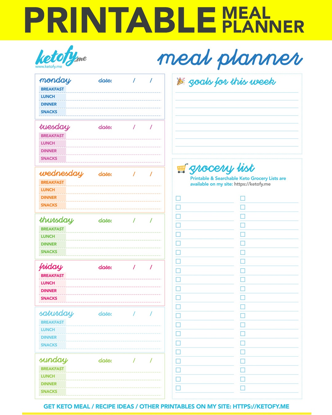 Keto ~ Fy Me | Cut Carbs, Not Flavor! • Printable Keto Meal Planner - Free Printable Meal Plans For Weight Loss