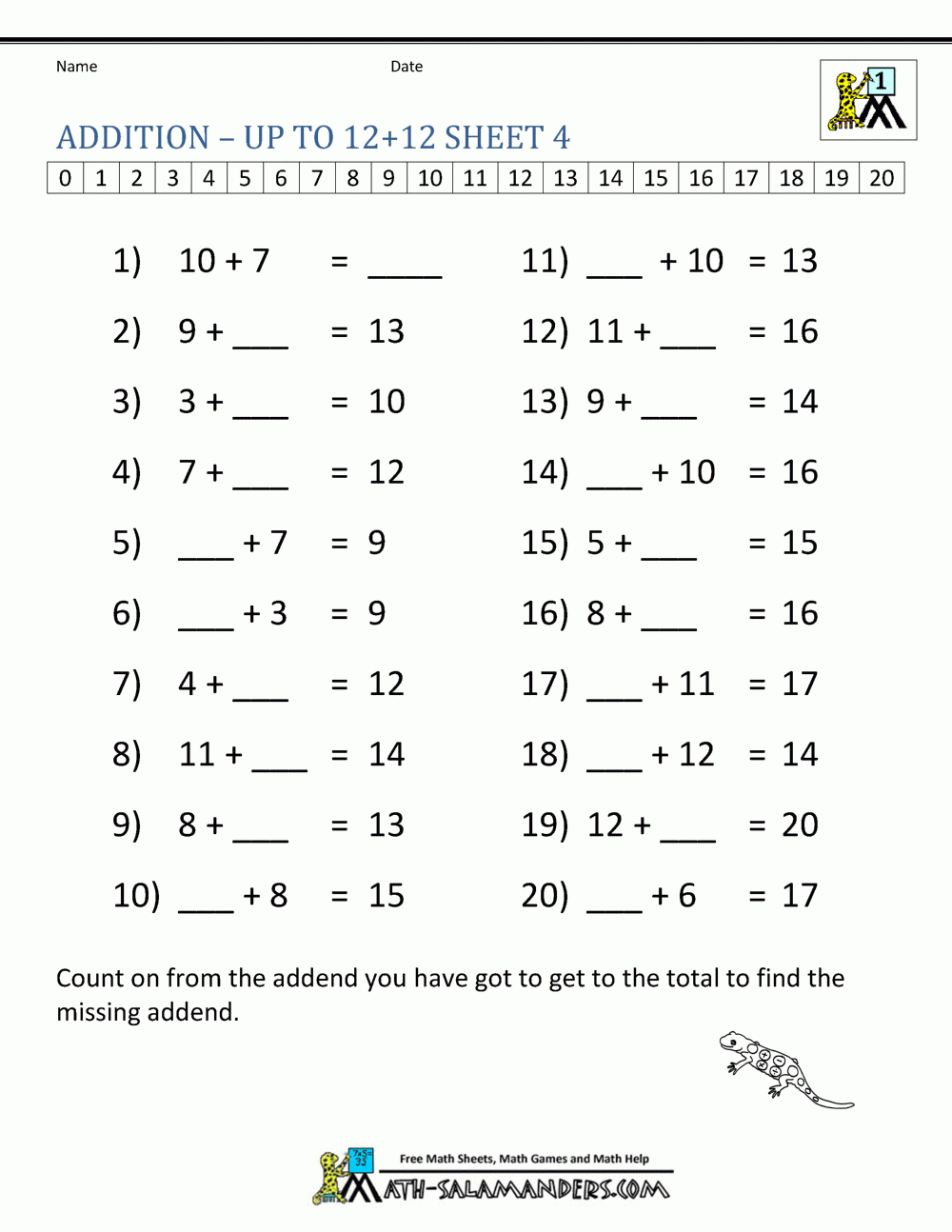 Learning Addition Facts Worksheets 1St Grade - Free Printable Addition Worksheets For 1St Grade