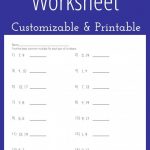Least Common Multiple Worksheet   Customizable And Printable | Math   Free Printable Lcm Worksheets