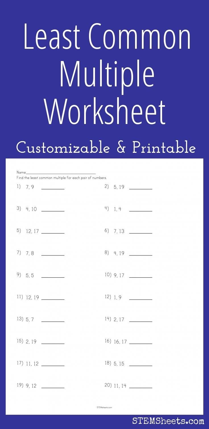 Least Common Multiple Worksheet - Customizable And Printable | Math - Free Printable Lcm Worksheets