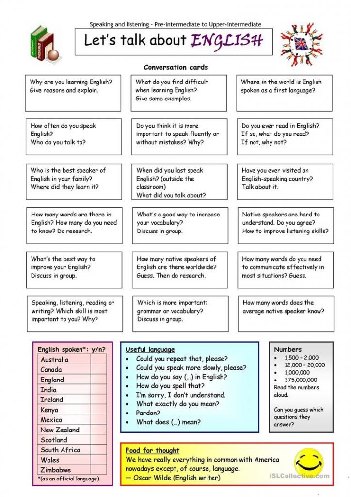 Let's Talk About English Worksheet Free Esl Printable Worksheets