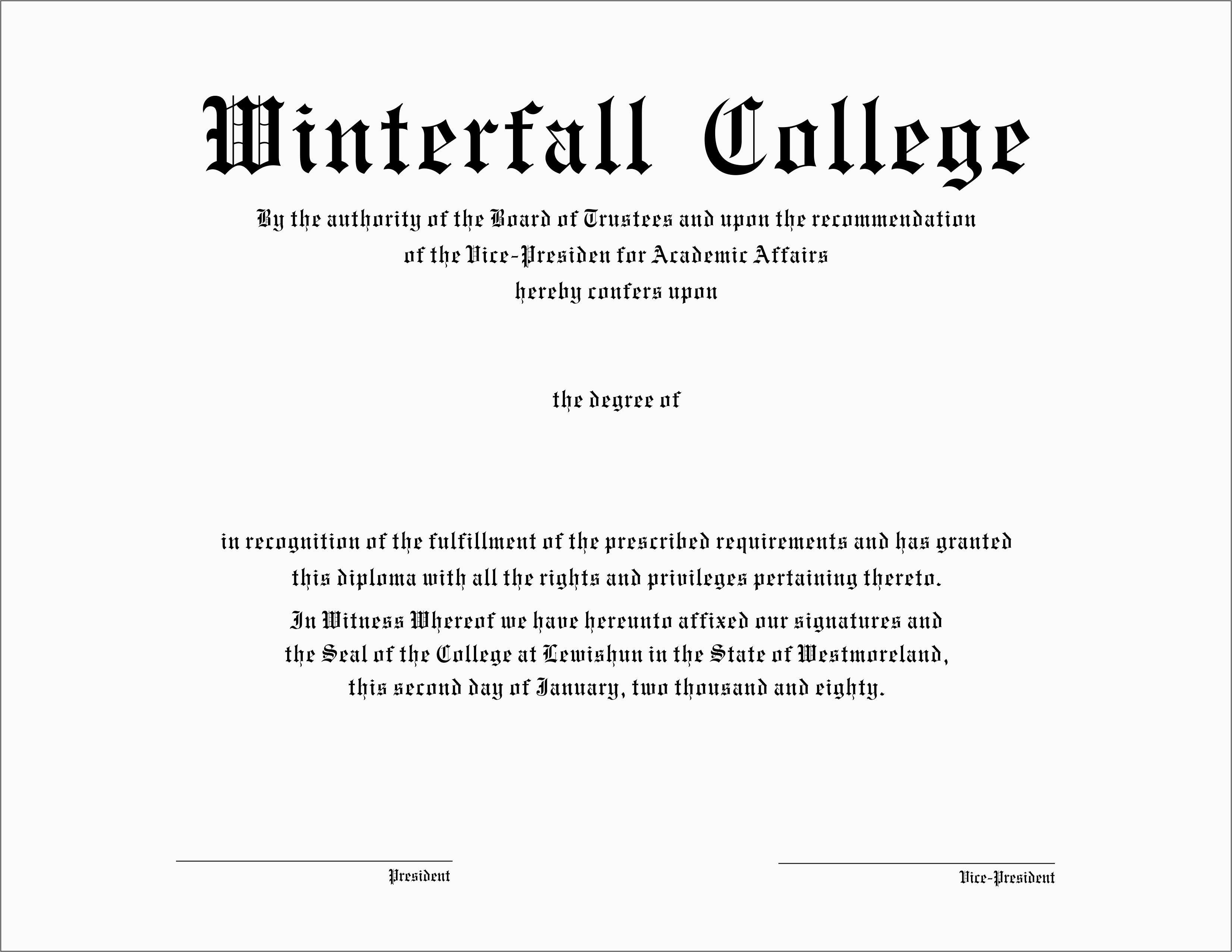 Lovely Free Fake High School Diploma Templates | Best Of Template - Free Printable College Degrees