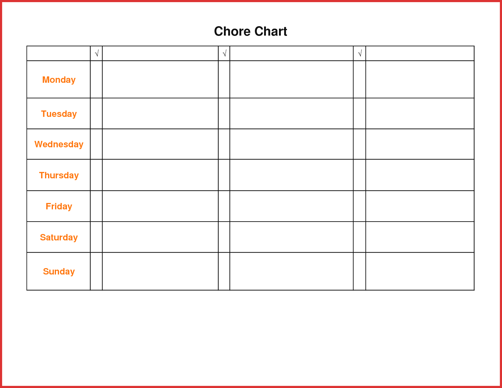 daily schedule template for teenager